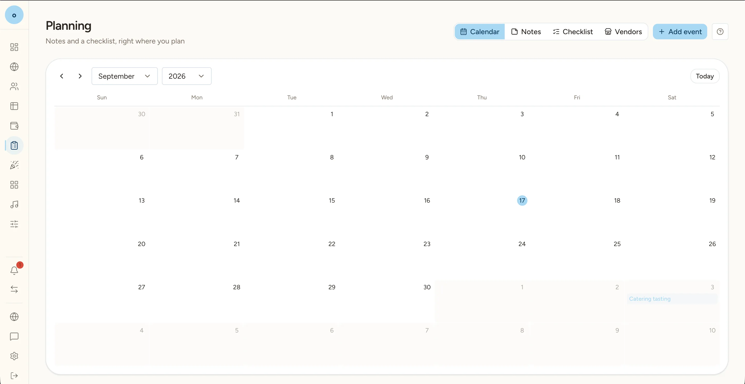 Every date that matters, on one calendar